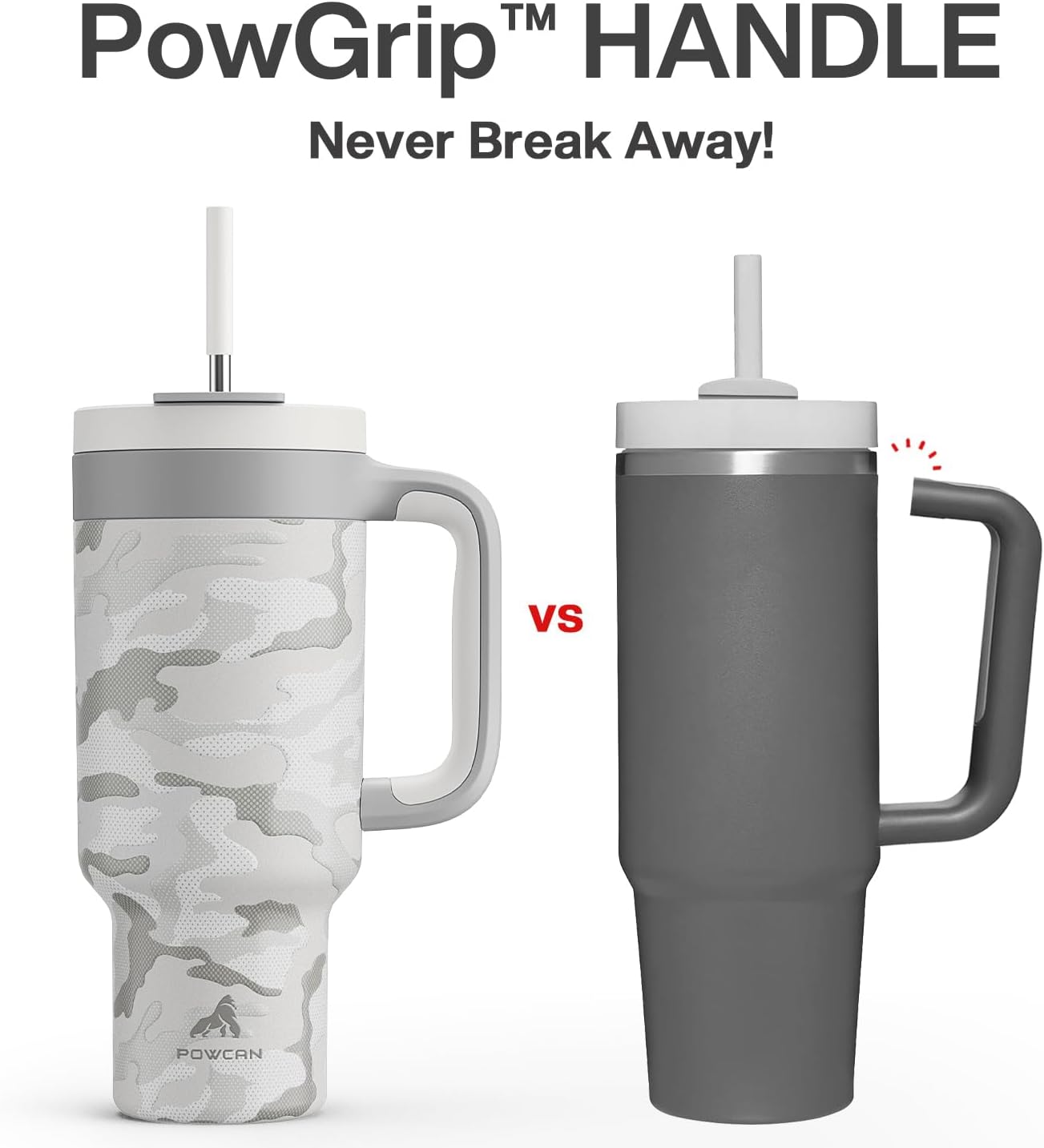 40 oz Tumbler with Handle, 2-in-1 Straw and Sip Lid, Leakproof, Dishwasher Safe, Insulated Stainless Steel Travel Coffee Mug, Keeps Cold for 34 Hours, Fits in Car Cup Holder (Deepsea)