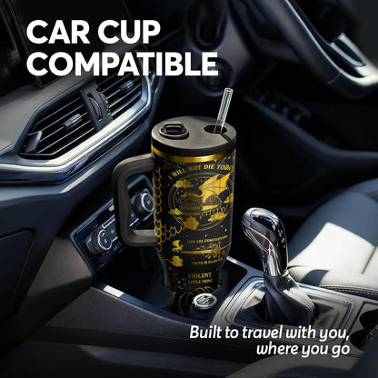 White 40oz Insulated Tumbler with Handle and Reusable Hidden Straw | Triple-wall Vacuum Insulated Stainless Steel for 48-Hour Iced, Leakproof Lid, Fits Most Car Cup Holders