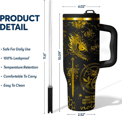 White 40oz Insulated Tumbler with Handle and Reusable Hidden Straw | Triple-wall Vacuum Insulated Stainless Steel for 48-Hour Iced, Leakproof Lid, Fits Most Car Cup Holders