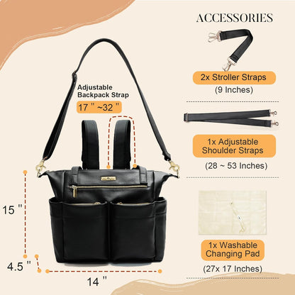 Diaper Bag Tote Leather Diaper Bag Backpack Pañaleras Para Bebe