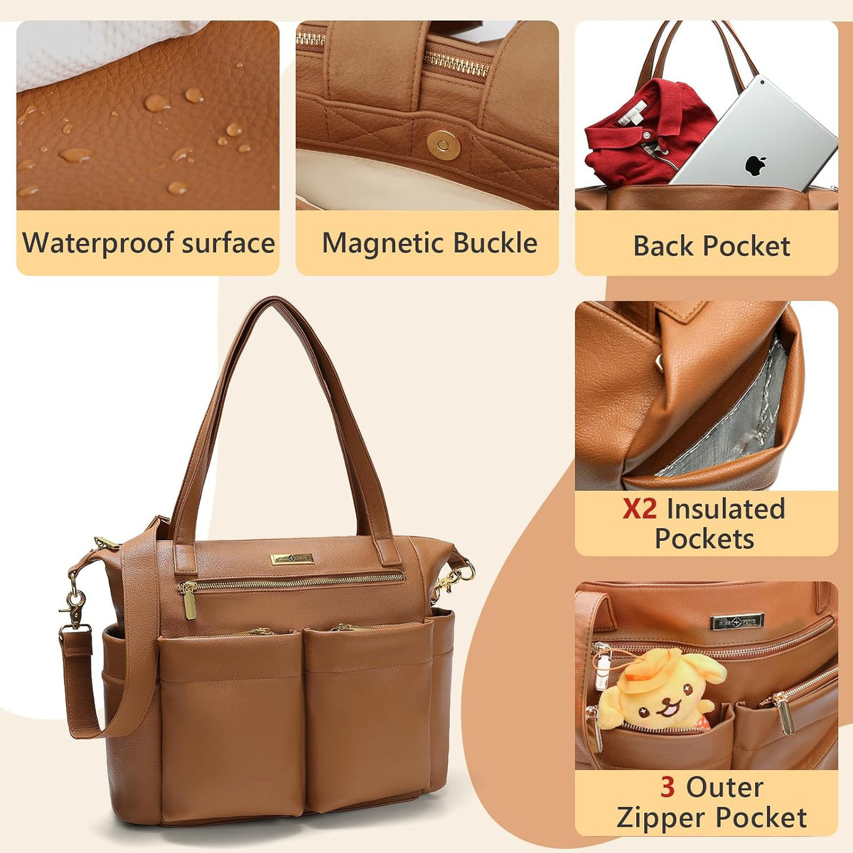 Diaper Bag Tote Leather Diaper Bag Backpack Pañaleras Para Bebe