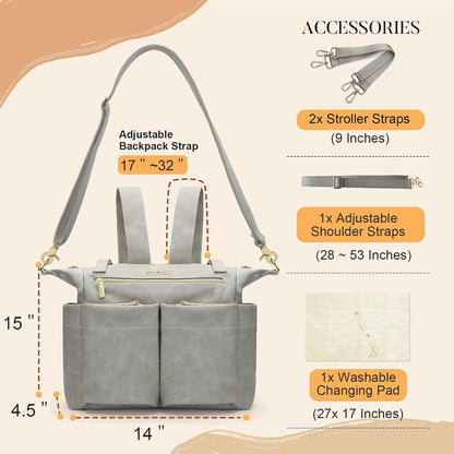 Diaper Bag Tote Leather Diaper Bag Backpack Pañaleras Para Bebe