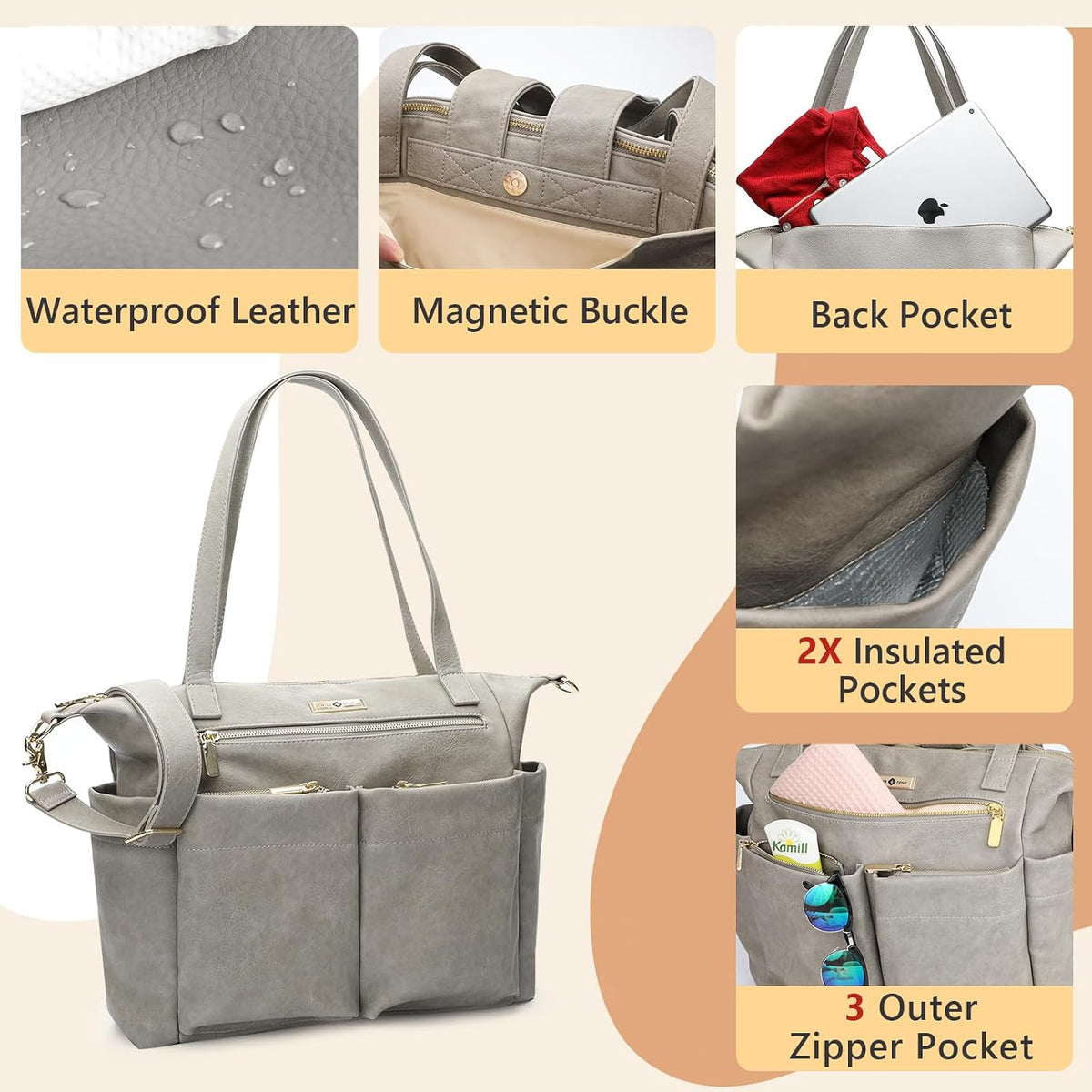 Diaper Bag Tote Leather Diaper Bag Backpack Pañaleras Para Bebe
