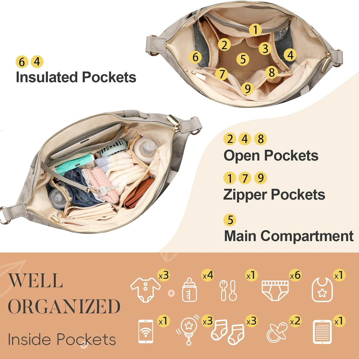 Diaper Bag Tote Leather Diaper Bag Backpack Pañaleras Para Bebe