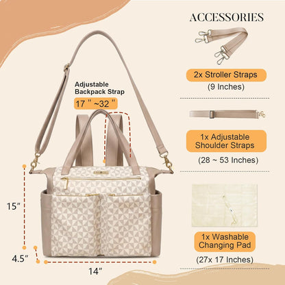 Diaper Bag Tote Leather Diaper Bag Backpack Pañaleras Para Bebe