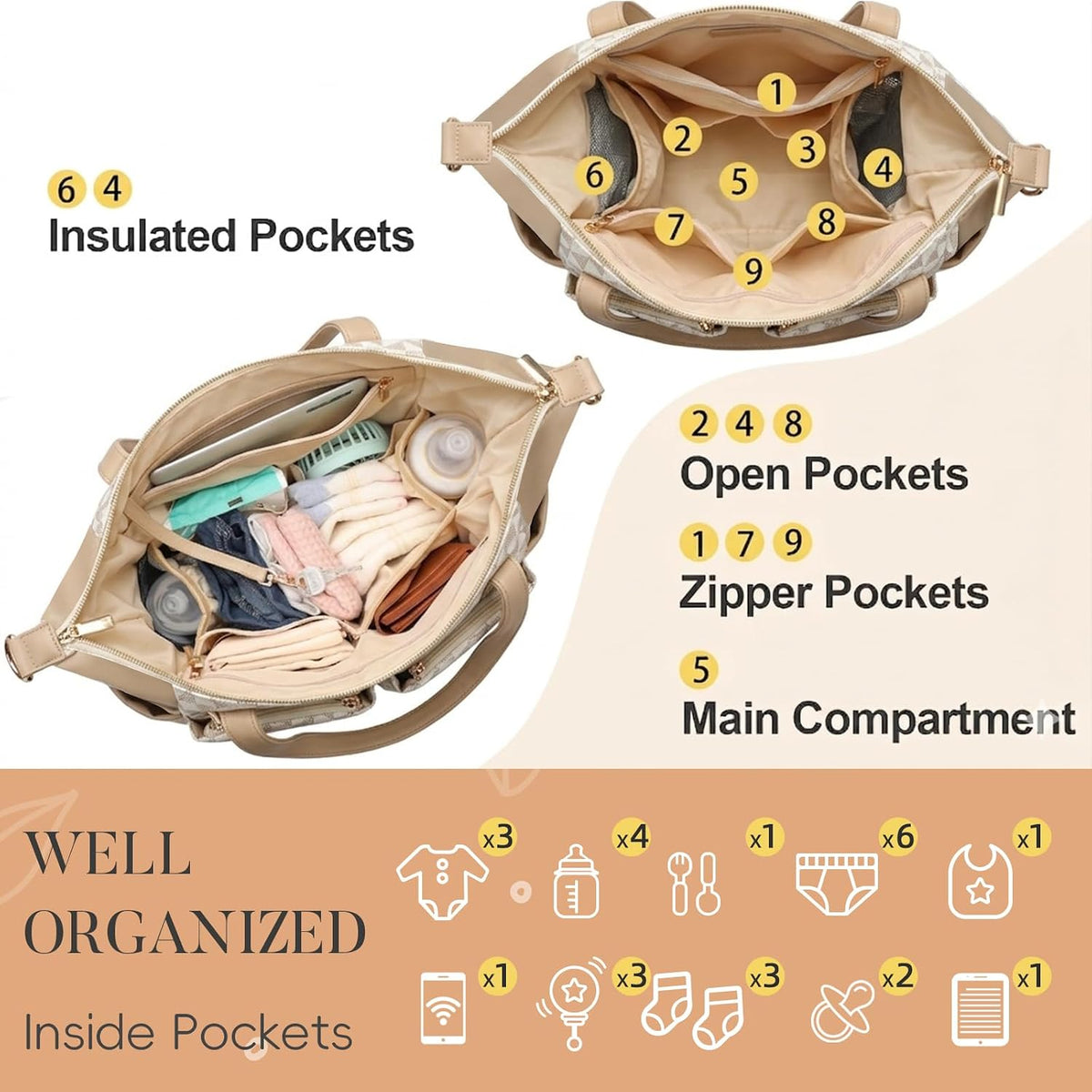 Diaper Bag Tote Leather Diaper Bag Backpack Pañaleras Para Bebe