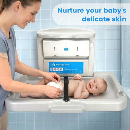 Commercial Baby Changing Station, Wall Mount with Safety Strap