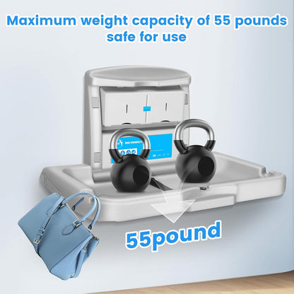 Commercial Baby Changing Station, Wall Mount with Safety Strap