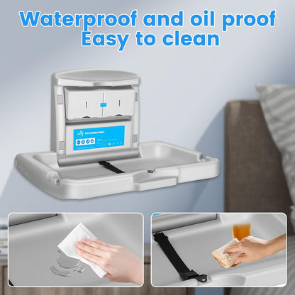 Commercial Baby Changing Station, Wall Mount with Safety Strap