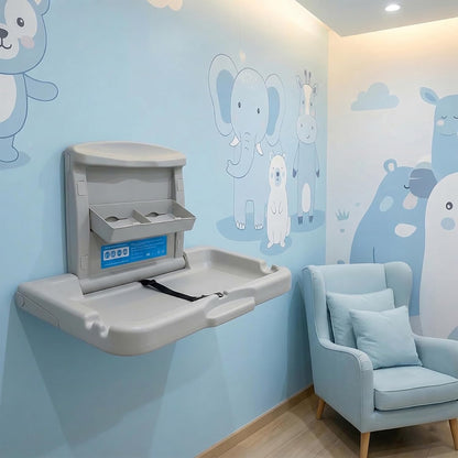 Commercial Baby Changing Station, Wall Mount with Safety Strap