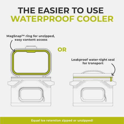 Magnetic Leak Proof Soft Cooler with Waterproof Zipper | Insulated Bag Portable Ice Chest Box | Best Soft Cooler for Food & Beverages for Tailgating, Car Camping, Travel, and Family Beach Picnics