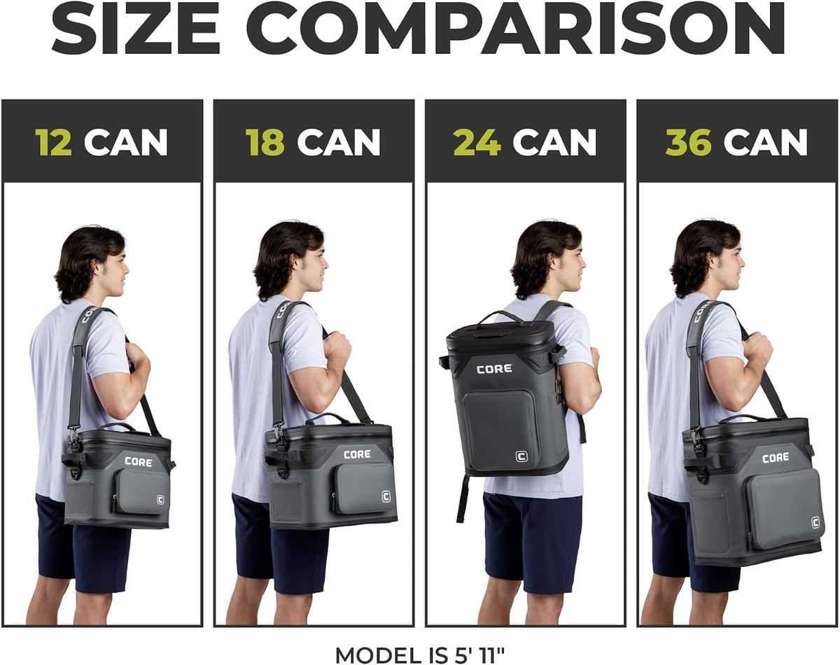 Magnetic Leak Proof Soft Cooler with Waterproof Zipper | Insulated Bag Portable Ice Chest Box | Best Soft Cooler for Food & Beverages for Tailgating, Car Camping, Travel, and Family Beach Picnics