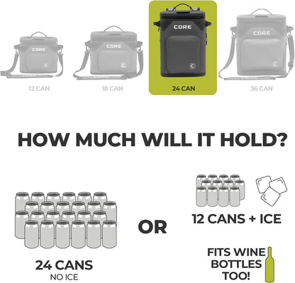 Magnetic Leak Proof Soft Cooler with Waterproof Zipper | Insulated Bag Portable Ice Chest Box | Best Soft Cooler for Food & Beverages for Tailgating, Car Camping, Travel, and Family Beach Picnics