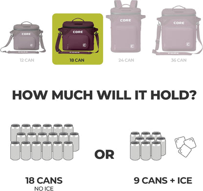 Magnetic Leak Proof Soft Cooler with Waterproof Zipper | Insulated Bag Portable Ice Chest Box | Best Soft Cooler for Food & Beverages for Tailgating, Car Camping, Travel, and Family Beach Picnics