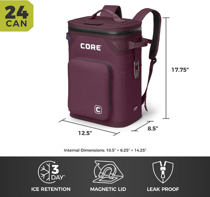 Magnetic Leak Proof Soft Cooler with Waterproof Zipper | Insulated Bag Portable Ice Chest Box | Best Soft Cooler for Food & Beverages for Tailgating, Car Camping, Travel, and Family Beach Picnics