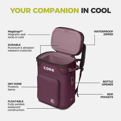 Magnetic Leak Proof Soft Cooler with Waterproof Zipper | Insulated Bag Portable Ice Chest Box | Best Soft Cooler for Food & Beverages for Tailgating, Car Camping, Travel, and Family Beach Picnics