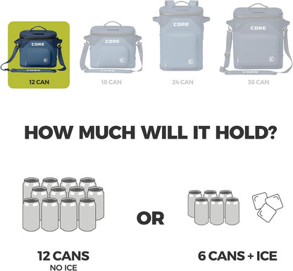 Magnetic Leak Proof Soft Cooler with Waterproof Zipper | Insulated Bag Portable Ice Chest Box | Best Soft Cooler for Food & Beverages for Tailgating, Car Camping, Travel, and Family Beach Picnics