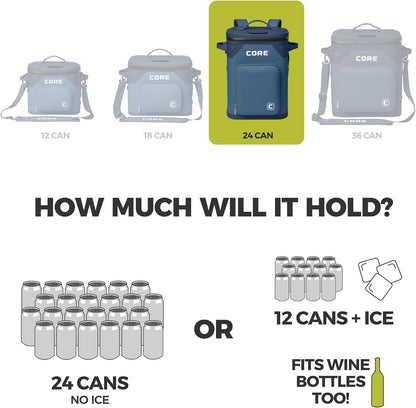 Magnetic Leak Proof Soft Cooler with Waterproof Zipper | Insulated Bag Portable Ice Chest Box | Best Soft Cooler for Food & Beverages for Tailgating, Car Camping, Travel, and Family Beach Picnics