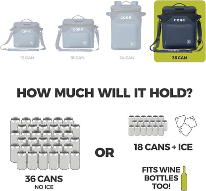 Magnetic Leak Proof Soft Cooler with Waterproof Zipper | Insulated Bag Portable Ice Chest Box | Best Soft Cooler for Food & Beverages for Tailgating, Car Camping, Travel, and Family Beach Picnics