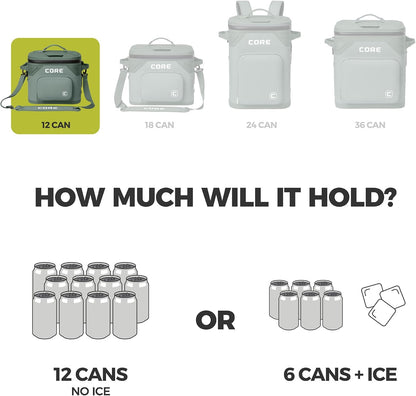 Magnetic Leak Proof Soft Cooler with Waterproof Zipper | Insulated Bag Portable Ice Chest Box | Best Soft Cooler for Food & Beverages for Tailgating, Car Camping, Travel, and Family Beach Picnics