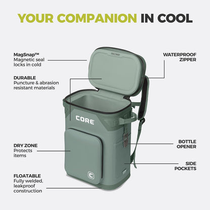 Magnetic Leak Proof Soft Cooler with Waterproof Zipper | Insulated Bag Portable Ice Chest Box | Best Soft Cooler for Food & Beverages for Tailgating, Car Camping, Travel, and Family Beach Picnics