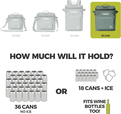 Magnetic Leak Proof Soft Cooler with Waterproof Zipper | Insulated Bag Portable Ice Chest Box | Best Soft Cooler for Food & Beverages for Tailgating, Car Camping, Travel, and Family Beach Picnics