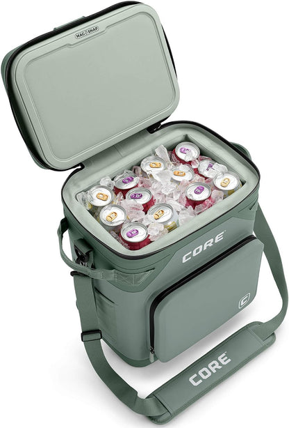 Magnetic Leak Proof Soft Cooler with Waterproof Zipper | Insulated Bag Portable Ice Chest Box | Best Soft Cooler for Food & Beverages for Tailgating, Car Camping, Travel, and Family Beach Picnics