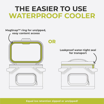 Magnetic Leak Proof Soft Cooler with Waterproof Zipper | Insulated Bag Portable Ice Chest Box | Best Soft Cooler for Food & Beverages for Tailgating, Car Camping, Travel, and Family Beach Picnics