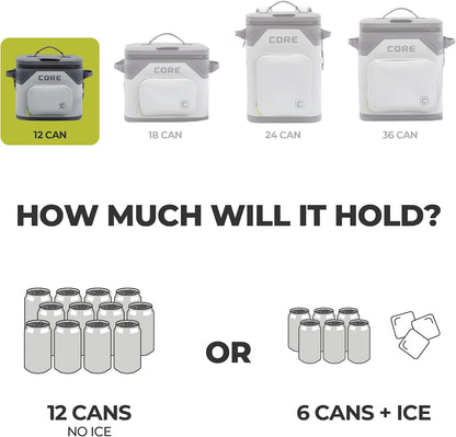 Magnetic Leak Proof Soft Cooler with Waterproof Zipper | Insulated Bag Portable Ice Chest Box | Best Soft Cooler for Food & Beverages for Tailgating, Car Camping, Travel, and Family Beach Picnics