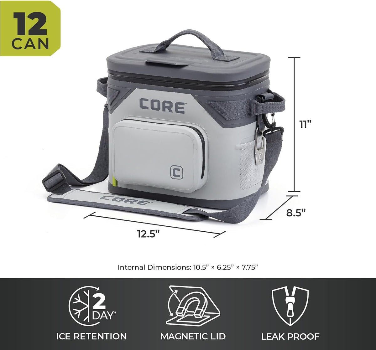 Magnetic Leak Proof Soft Cooler with Waterproof Zipper | Insulated Bag Portable Ice Chest Box | Best Soft Cooler for Food & Beverages for Tailgating, Car Camping, Travel, and Family Beach Picnics