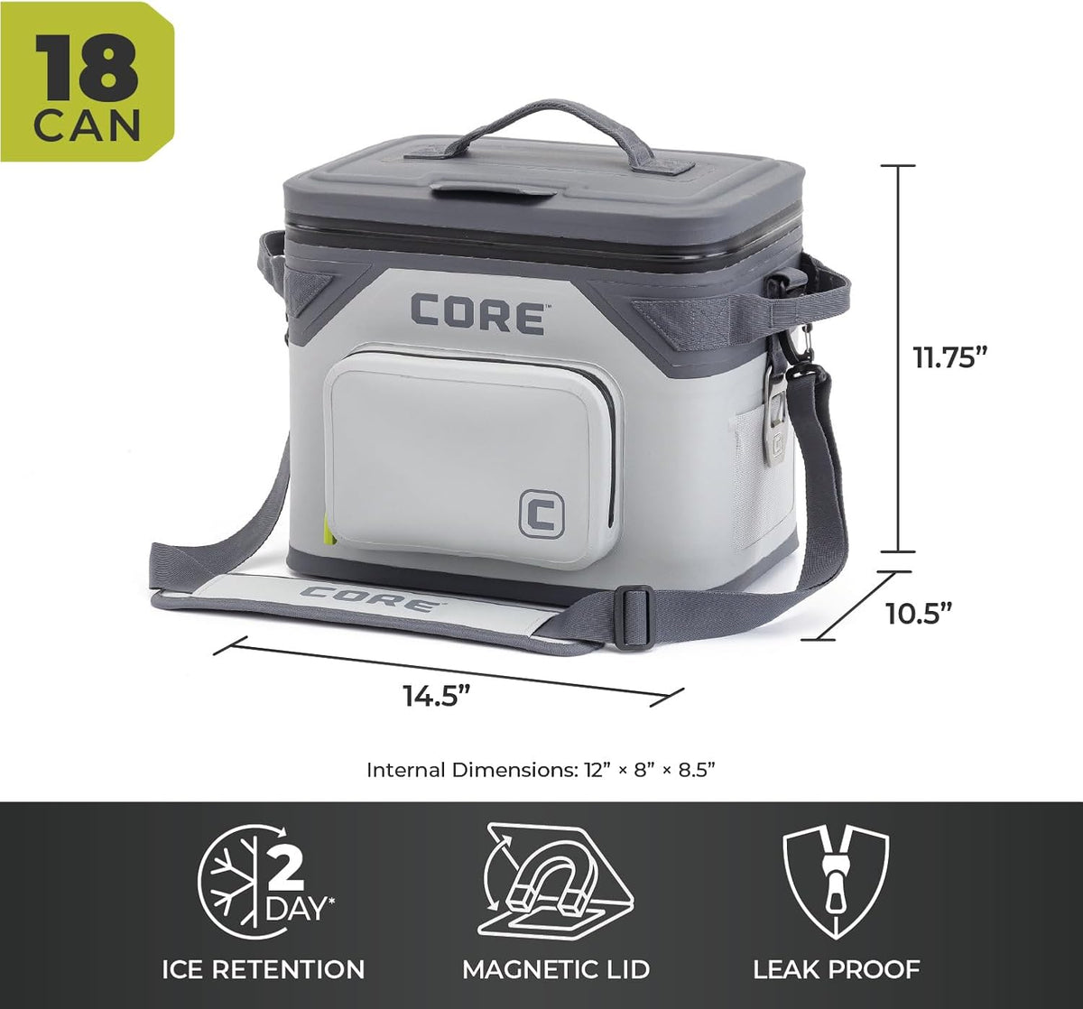 Magnetic Leak Proof Soft Cooler with Waterproof Zipper | Insulated Bag Portable Ice Chest Box | Best Soft Cooler for Food & Beverages for Tailgating, Car Camping, Travel, and Family Beach Picnics