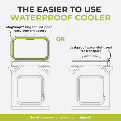 Magnetic Leak Proof Soft Cooler with Waterproof Zipper | Insulated Bag Portable Ice Chest Box | Best Soft Cooler for Food & Beverages for Tailgating, Car Camping, Travel, and Family Beach Picnics
