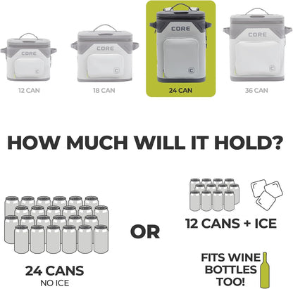 Magnetic Leak Proof Soft Cooler with Waterproof Zipper | Insulated Bag Portable Ice Chest Box | Best Soft Cooler for Food & Beverages for Tailgating, Car Camping, Travel, and Family Beach Picnics