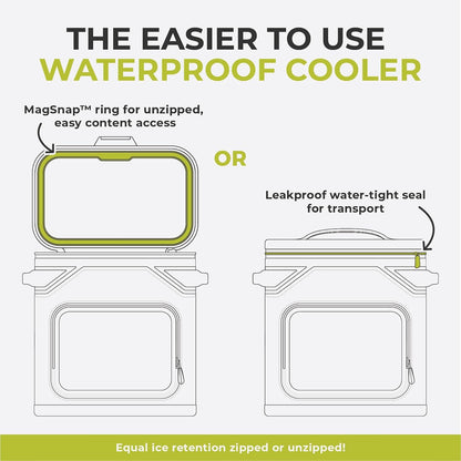 Magnetic Leak Proof Soft Cooler with Waterproof Zipper | Insulated Bag Portable Ice Chest Box | Best Soft Cooler for Food & Beverages for Tailgating, Car Camping, Travel, and Family Beach Picnics