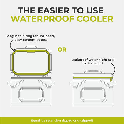 Magnetic Leak Proof Soft Cooler with Waterproof Zipper | Insulated Bag Portable Ice Chest Box | Best Soft Cooler for Food & Beverages for Tailgating, Car Camping, Travel, and Family Beach Picnics