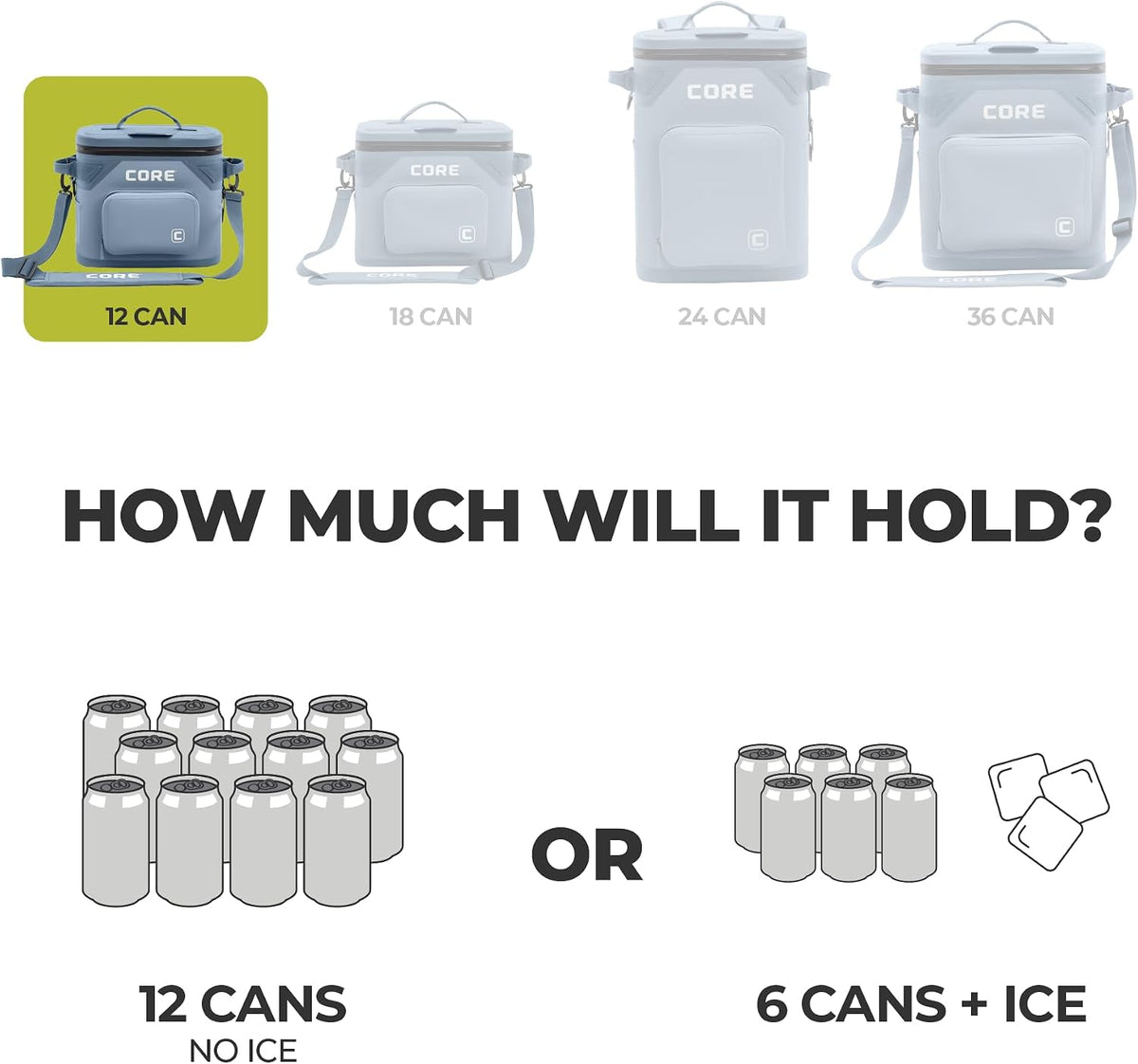 Magnetic Leak Proof Soft Cooler with Waterproof Zipper | Insulated Bag Portable Ice Chest Box | Best Soft Cooler for Food & Beverages for Tailgating, Car Camping, Travel, and Family Beach Picnics