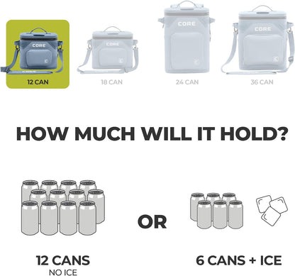Magnetic Leak Proof Soft Cooler with Waterproof Zipper | Insulated Bag Portable Ice Chest Box | Best Soft Cooler for Food & Beverages for Tailgating, Car Camping, Travel, and Family Beach Picnics