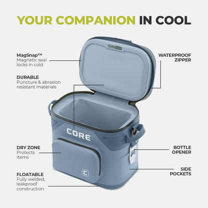 Magnetic Leak Proof Soft Cooler with Waterproof Zipper | Insulated Bag Portable Ice Chest Box | Best Soft Cooler for Food & Beverages for Tailgating, Car Camping, Travel, and Family Beach Picnics