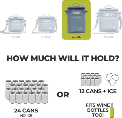 Magnetic Leak Proof Soft Cooler with Waterproof Zipper | Insulated Bag Portable Ice Chest Box | Best Soft Cooler for Food & Beverages for Tailgating, Car Camping, Travel, and Family Beach Picnics
