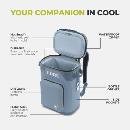 Magnetic Leak Proof Soft Cooler with Waterproof Zipper | Insulated Bag Portable Ice Chest Box | Best Soft Cooler for Food & Beverages for Tailgating, Car Camping, Travel, and Family Beach Picnics