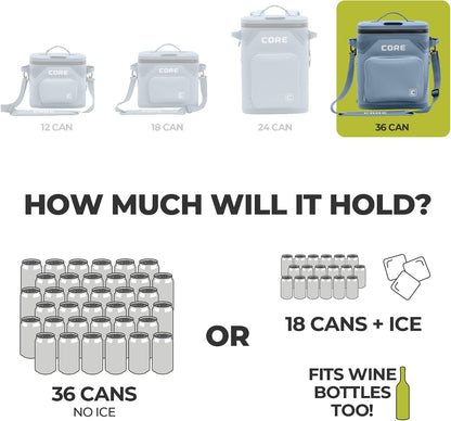 Magnetic Leak Proof Soft Cooler with Waterproof Zipper | Insulated Bag Portable Ice Chest Box | Best Soft Cooler for Food & Beverages for Tailgating, Car Camping, Travel, and Family Beach Picnics