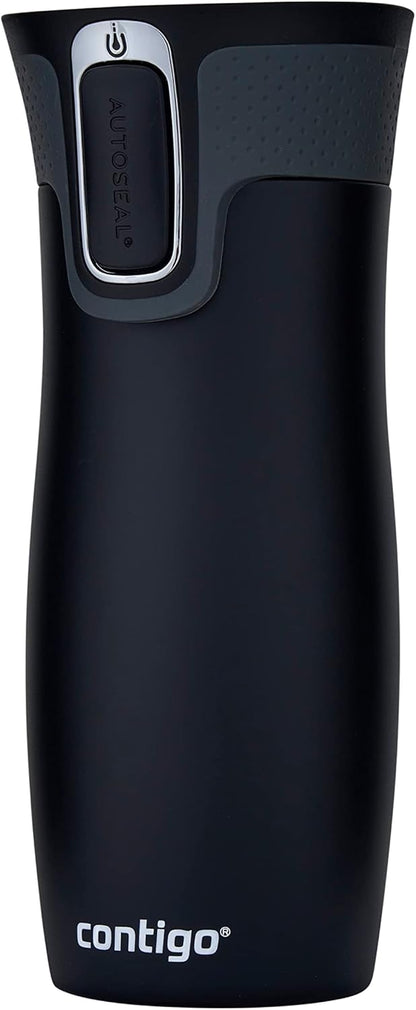 West Loop Autoseal Travel Mug, Stainless Steel Thermal Mug, Vacuum Flask, Leakproof Tumbler, Coffee Mug with BPA-Free Easy-Clean Lid