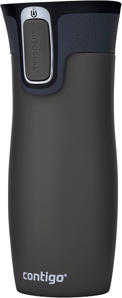 West Loop Autoseal Travel Mug, Stainless Steel Thermal Mug, Vacuum Flask, Leakproof Tumbler, Coffee Mug with BPA-Free Easy-Clean Lid