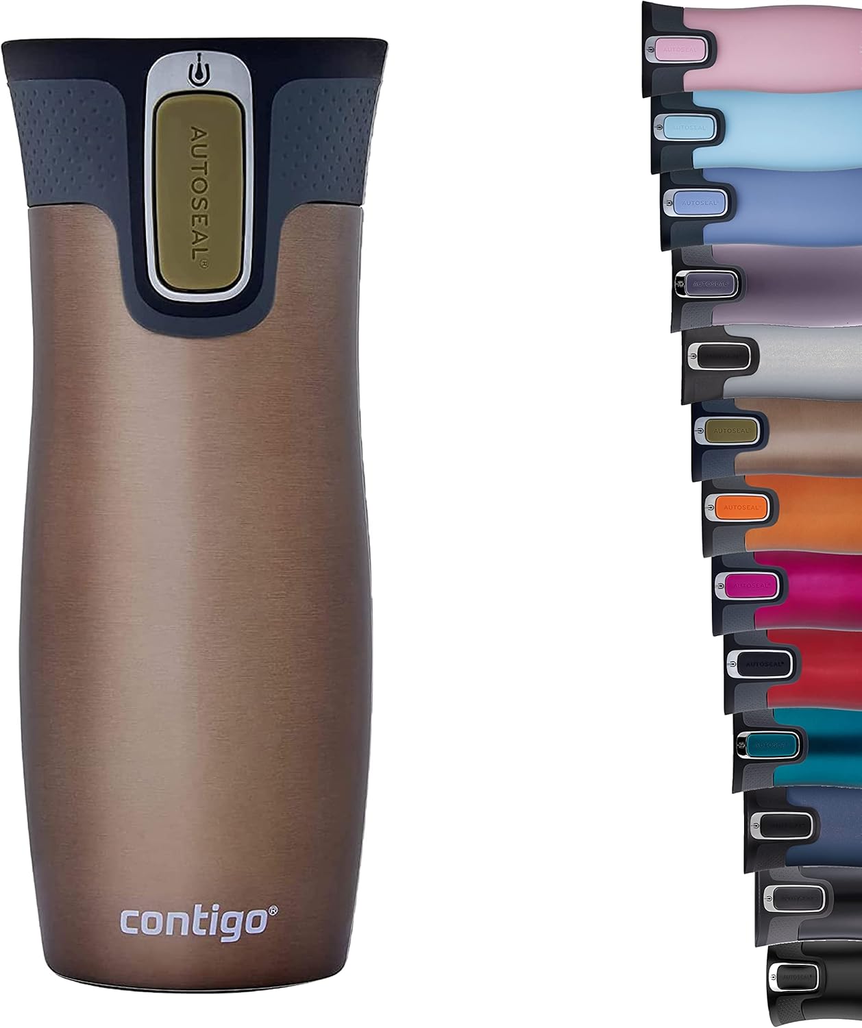 West Loop Autoseal Travel Mug, Stainless Steel Thermal Mug, Vacuum Flask, Leakproof Tumbler, Coffee Mug with BPA-Free Easy-Clean Lid