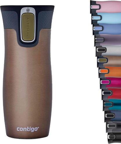 West Loop Autoseal Travel Mug, Stainless Steel Thermal Mug, Vacuum Flask, Leakproof Tumbler, Coffee Mug with BPA-Free Easy-Clean Lid