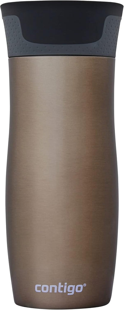West Loop Autoseal Travel Mug, Stainless Steel Thermal Mug, Vacuum Flask, Leakproof Tumbler, Coffee Mug with BPA-Free Easy-Clean Lid