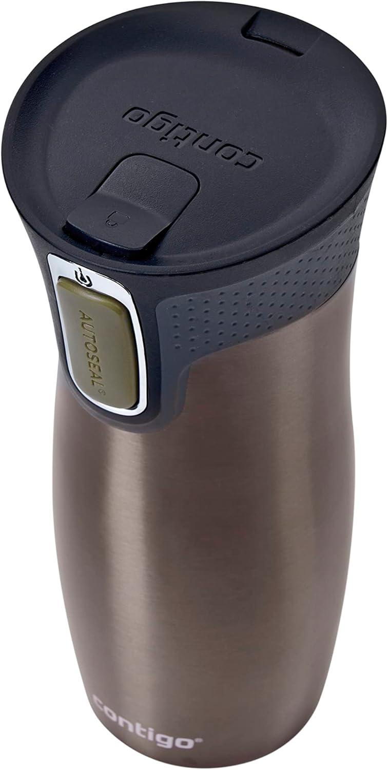 West Loop Autoseal Travel Mug, Stainless Steel Thermal Mug, Vacuum Flask, Leakproof Tumbler, Coffee Mug with BPA-Free Easy-Clean Lid