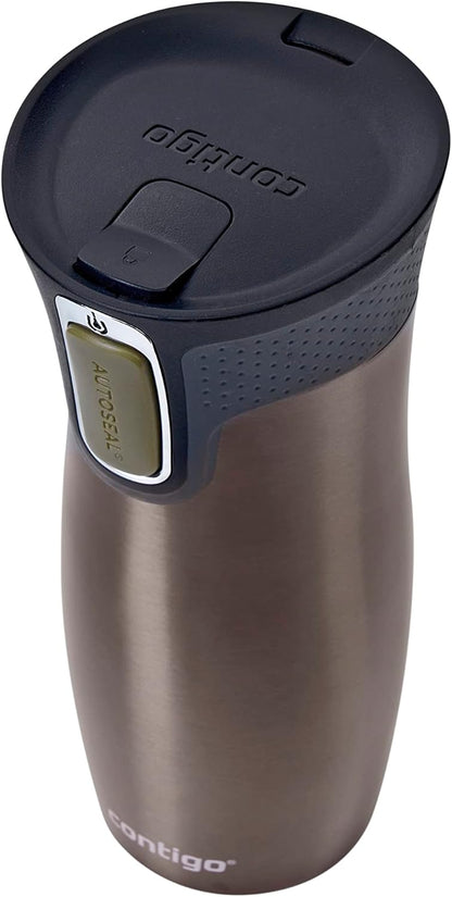 West Loop Autoseal Travel Mug, Stainless Steel Thermal Mug, Vacuum Flask, Leakproof Tumbler, Coffee Mug with BPA-Free Easy-Clean Lid