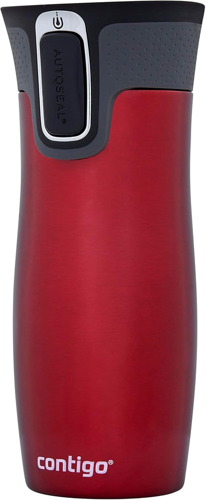 West Loop Autoseal Travel Mug, Stainless Steel Thermal Mug, Vacuum Flask, Leakproof Tumbler, Coffee Mug with BPA-Free Easy-Clean Lid