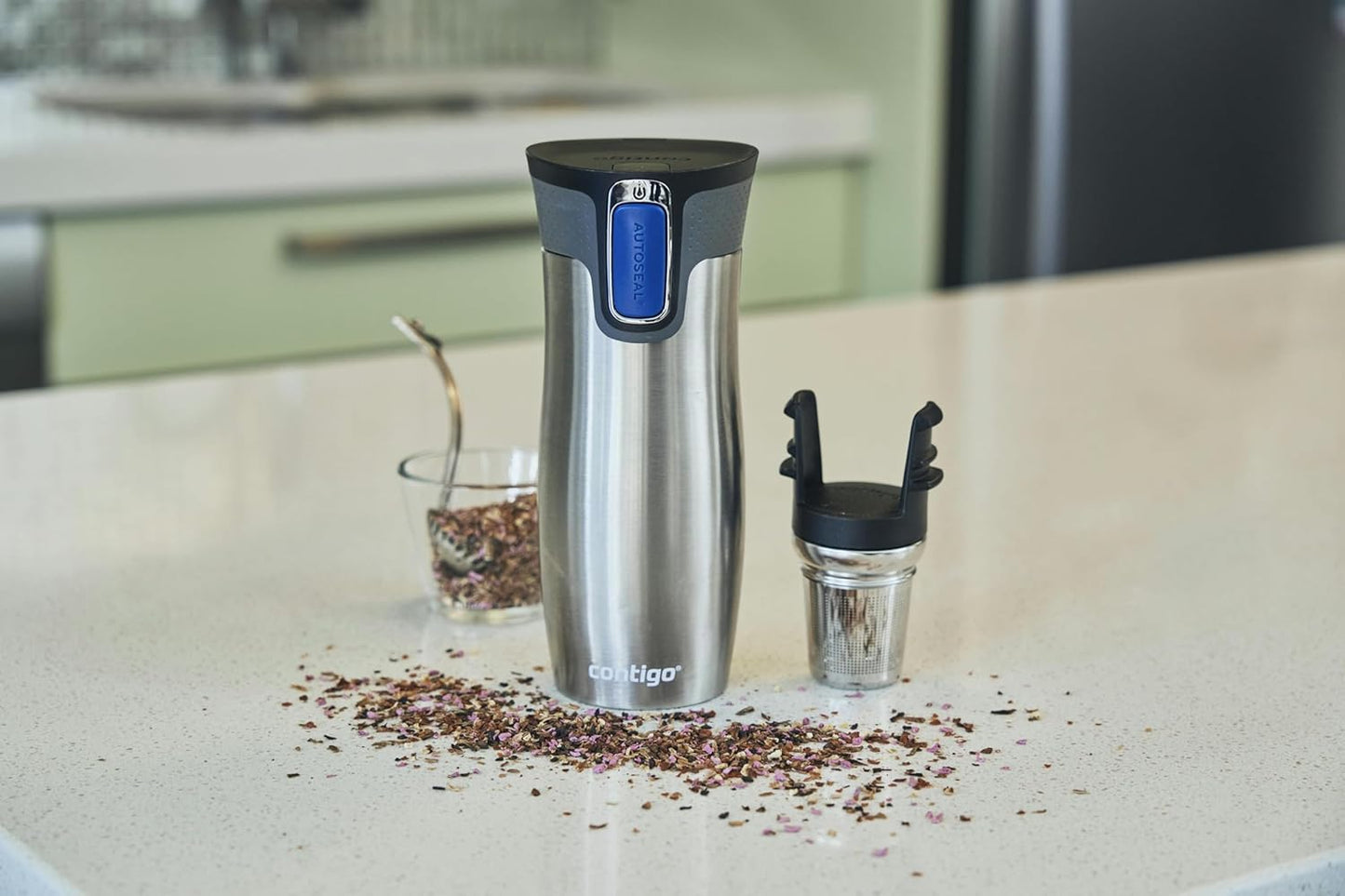 West Loop Autoseal Travel Mug, Stainless Steel Thermal Mug, Vacuum Flask, Leakproof Tumbler, Coffee Mug with BPA-Free Easy-Clean Lid